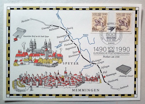 Ersttagsblatt 500 jahre post - ersttagsblatt,