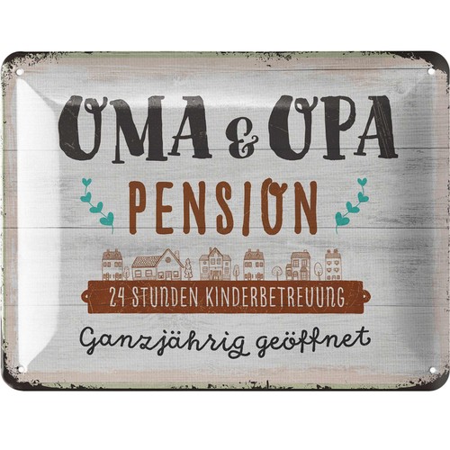 Retro blechschild oma und opa - oma,