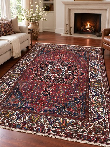 Auth antique heriz rug - ,