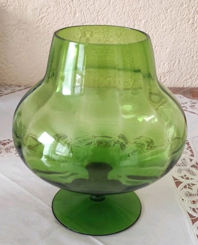 Vintage glas vase grün - vase,
