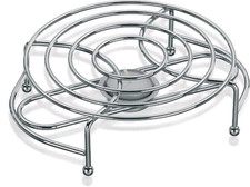 1 Stück Warmhalteplatten, Stövchen, je 1 Teelichthalter, verchromtes Metall, 
