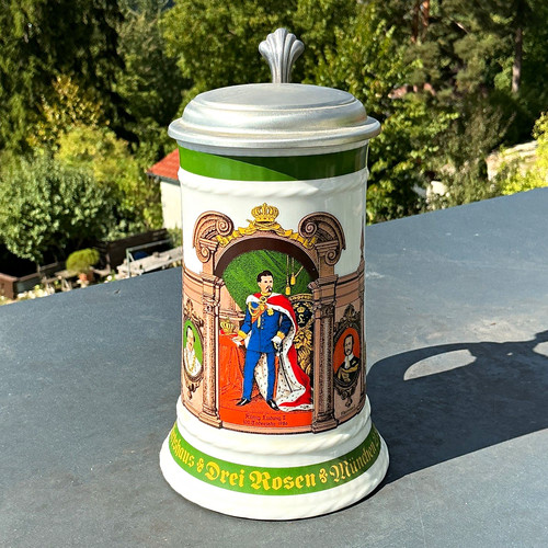 Porzellan keramik bierkrug mit - porzellan/keramik,