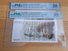 ? 2x 50 Deutsche Mark ☘️ 1948 Franzosen ?? DM Scheine Bundesbank mit PMG?