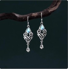 Hochwertige Ohrringe 925 Sterlingsilber antik beschichtet lang Geschenk Frauen