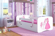 Kinderbett Juniorbett 140x70 Weiß Madchen und Junge mit Lattenrost und Schublade