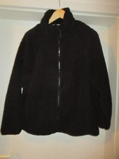 Damen Felljacke / Teddyjacke Schwarz Gr. L/44