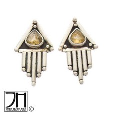 Vintage Silber Citrin Ohrringe Ohrstecker silver citrine stud earrings