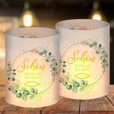 Windlicht Tischdeko Kommunion Konfirmation Taufe Firmung Teelichter 12 Stück