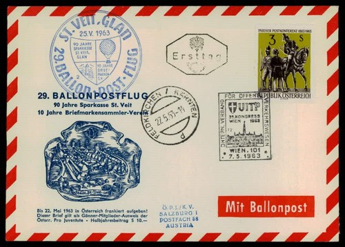 österreich ballonpost 1963 - Österreich,