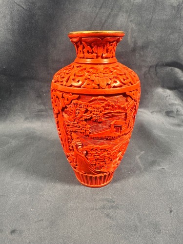 Chinesische schnitzvase rot - chinesische,