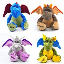Kuscheltier Stofftier Plüschtier Kind Baby Drache mit Namen personalisiert