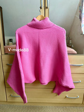 Zara Oversize Blogger Pullover M 38 40 42 rosa Fledermaus Ärmel Rollkragen