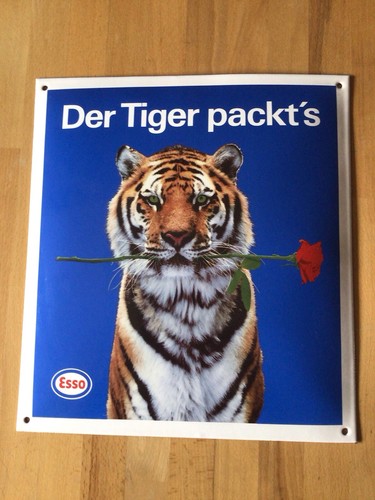 Emailleschild esso der tiger - esso,