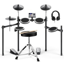 Donner DED-70 E-Drum-Set Schwarz, 150 Klänge, Hocker & Online-Unterricht