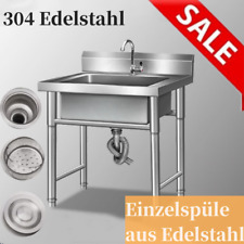 Küchenspüle Spültisch 1 Becken Rechts Gastrospüle Waschtisch Edelstahl 60*60 cm