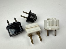 4x sehr alte Stecker Keramik für Radio o.Ä. 20er Jahre Netzstecker