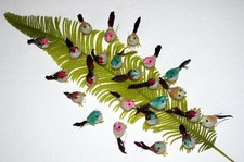 24 St. Mini Vögel Deko Echte Federn Styropor Floristik Basteln Hobby  NR 8