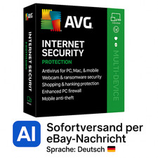 AVG Internet Security 1 PC 1 Jahr - Windows- Sofortversand per eBay-Nachricht