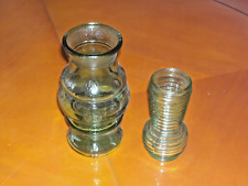 2 orig. DDR Glasvasen grün, DDR Design schöne Retro-Stücke typ. DDR Kunstgewerbe