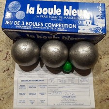 BOULE BLEUE INOX 115 PETANQUE-KUGEL-SET 73/725 RIF 0 GEBBRAUCHT