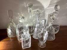 Konvolut 9 Stück Karaffe Glas