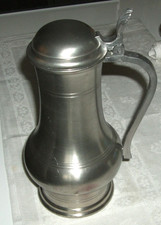 Alte Zinnkanne mit Deckel - 21