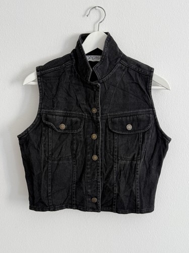 Vintage schwarze jeansweste - vintage,