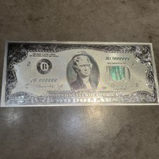 2 Dollar Schein silberfolie