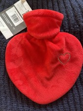Wärmflasche Designerflasche Veloursbezug Rot Herzform NEU