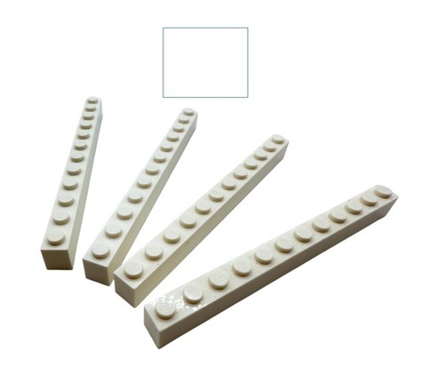Lego stein 1x12 - 4x, weiß