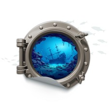 3D Wandtattoo Bullauge Ø 30cm