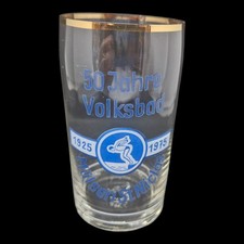 50 Jahre Volksbad Mülsen St Niclas 1925 1975 DDR Glas Becher Goldrand Andenken