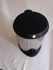 Hailo Tret Abfall Eimer Mülleimer 13 Liter Edelstahl silber/schwarz