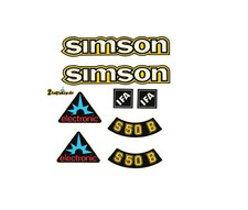 8 teiliger Dekorsatz Simson  S50B IFA Electronic Aufkleber Set Premium Retro DDR