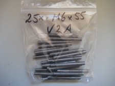 Gewindebolzen, Gewindestangen V2A  25 St. M6x55 