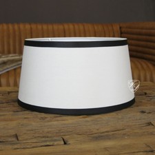 Lampenschirm weiß Rand blau