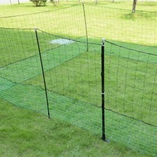 12m Geflügelzaun mit Zugangstor, 125cm, 6 Pfähle, 2 Spitzen, mobiler Hühnerzaun