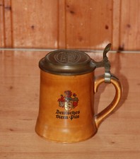 100 Jahre Stern-Pils Bierkrug m Deckel 0.5 l Steinzeug Steingut Keramik