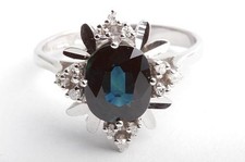 Saphir Brillant Diamant Ring