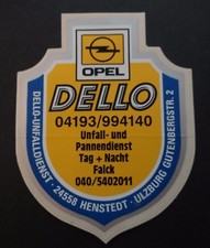 Werbe-Aufkleber OPEL Dello