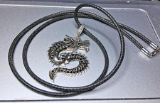 Thomas Sabo LederBand +  XL REBEL Anhänger Drache schwarze Steine Top-Zustand