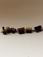 Vintage Miniatur Holz Eisenbahn Dampflokomotive Personenzug