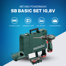 Metabo Akku Schlagbohrschrauber PowerMaxx SB Basic (600385900) 2x 2,0Ah, LC 40