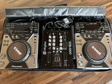 Pioneer CDJ-400 2x  mit Mischpult STM-2300 Skytec in Tasche Von DENON