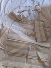 Bettwäsche (bunt/Streifen) 4-tlg + 2 Bettlaken (weiß), gebraucht