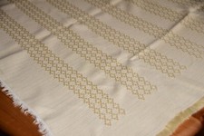 Alte Wendedecke Tischdecke Tafeltuch Webmuster 125 x 100 cm 