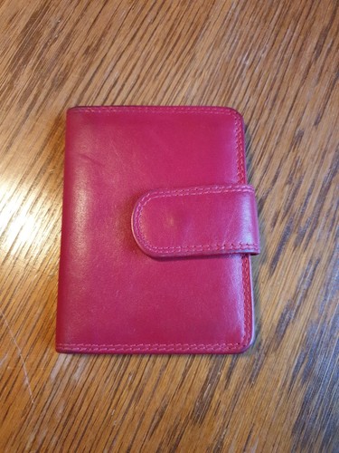 Leder kartenportemonnaie rot - leder,