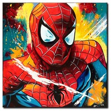 ORIGINAL Acryl Bild Gemälde Mann Abstrakt Malerei Kunst Modern Spinne HANDGEMALT