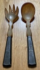 Salatbesteck horn silber 835 - salatbesteck,