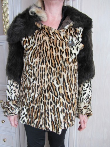 Leopard mantel mit fausse - leopard,